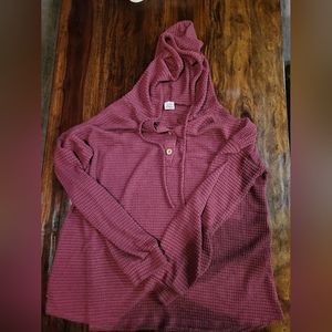 THE ZIG ZAG STRIPE WAFFLE LIGHT-WEIGHT KNIT HOODIE WOMEN'S 3X RUST COLOR EX COND